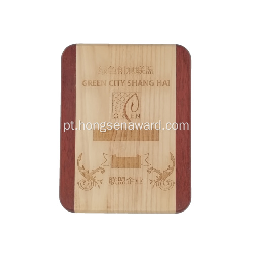 Troféu de quadro de placa de prêmio de madeira de lembrança